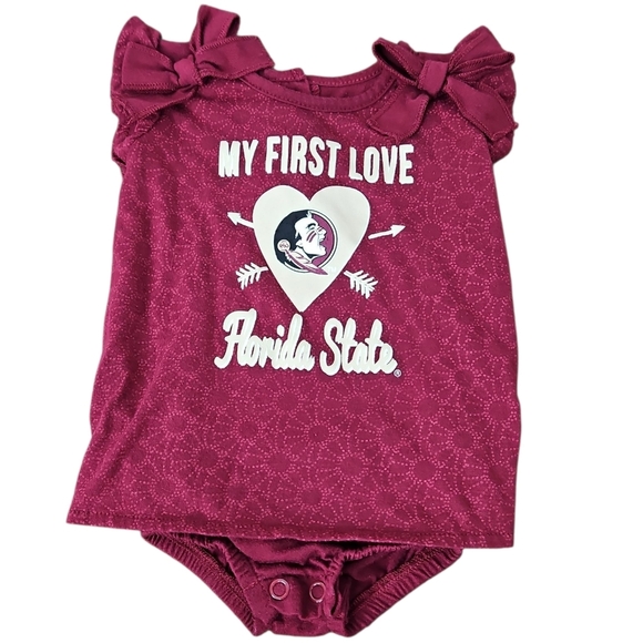 Colosseum FSU Florida State Onesie Dress My 1st Love Bows Floral 0-3m - Picture 1 of 6